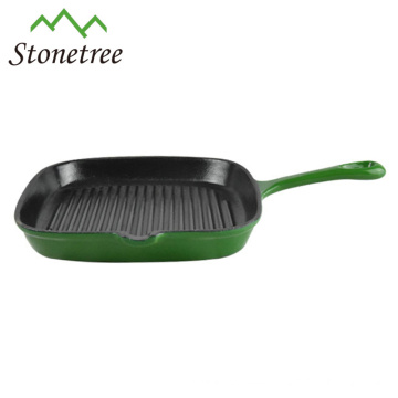 Wax Finished Square Iron Pan Cast Iron Griddle Grill Pan